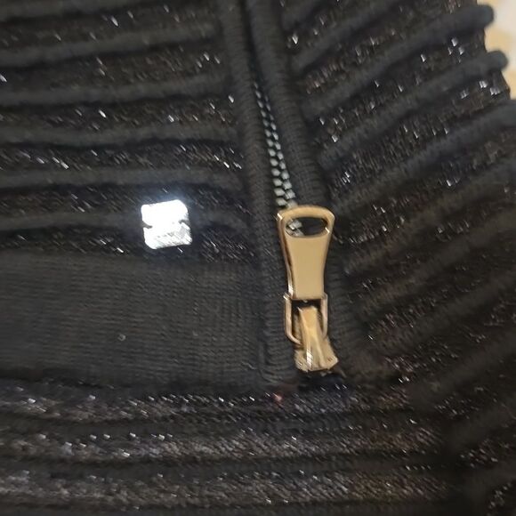 ONE GREY DAY RIBBED SHEER/SHIMMERING BLOUSE XS - Picture 6 of 10